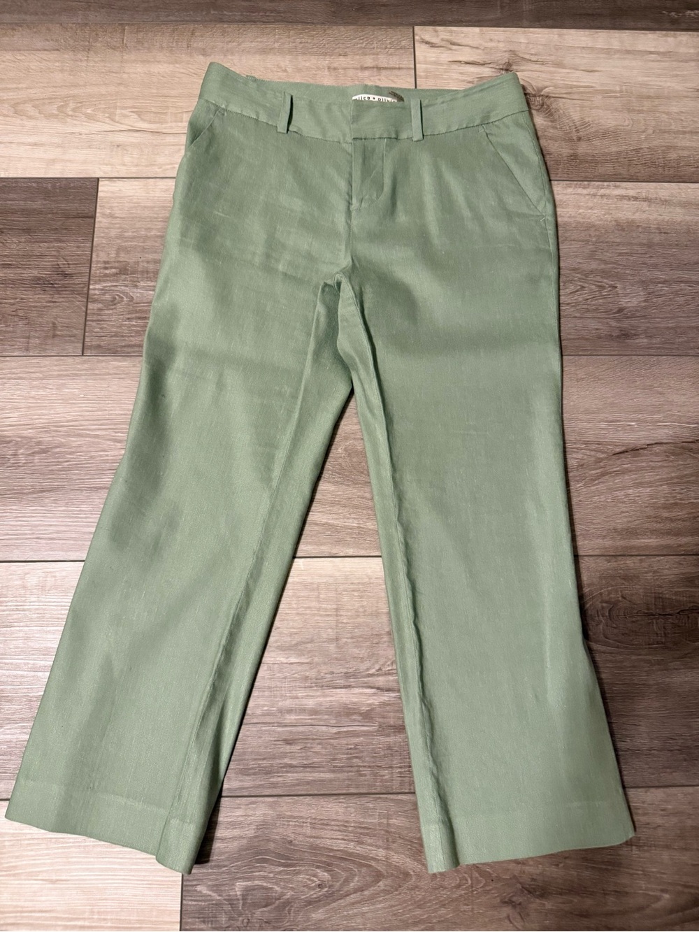 Alice + Olivia Sage Green Cropped Pants - Janis